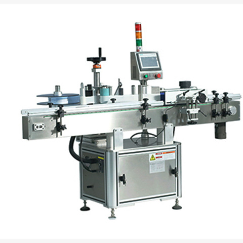 Flat&round bottles rolling labeling machine with white code printer...